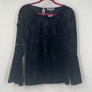 Liquid by Sioni Black Velvet Top